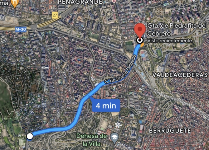 Nuevo tramo de velocidad controlada // Google Maps
