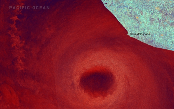 La impresionante imagen del huracán que ha arrasado la costa sur de México