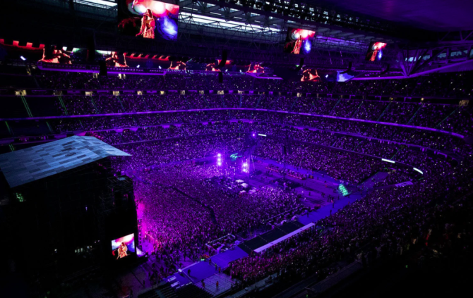 El estadio Santiago Bernabeu durante uno de los conciertos celebrados